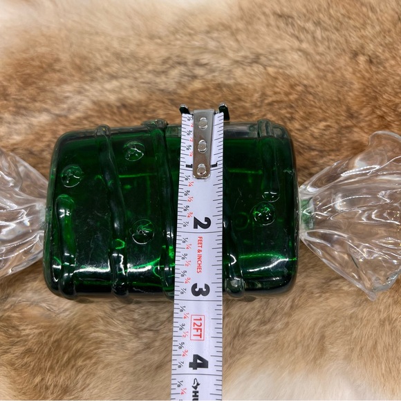 Vintage Plastic Hard Candy Wrapper Shaped Trinket Gift Box Green Brass Hinged - Picture 7 of 9